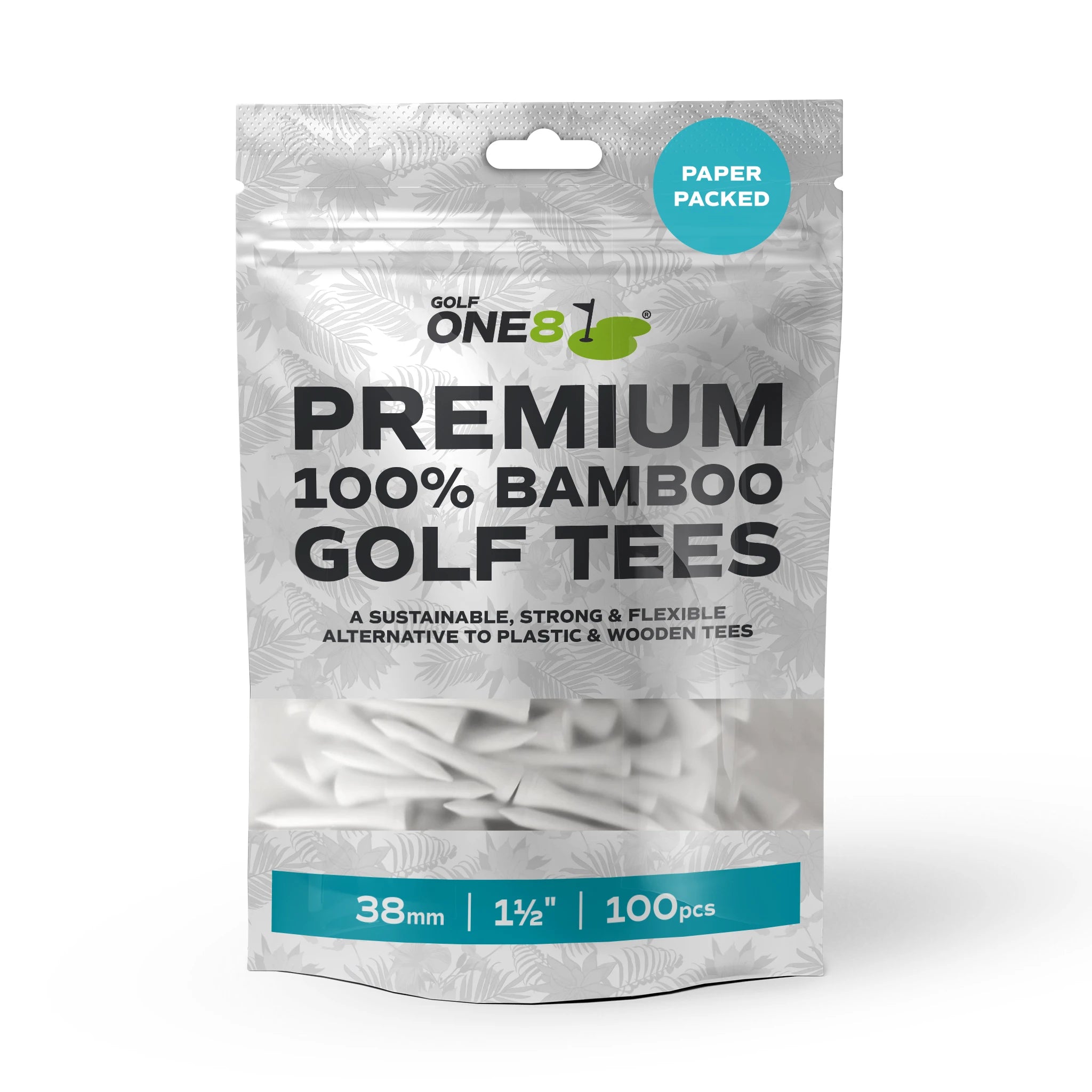 38mm / 1½" Straight Tees, 50 packs of 100 tees