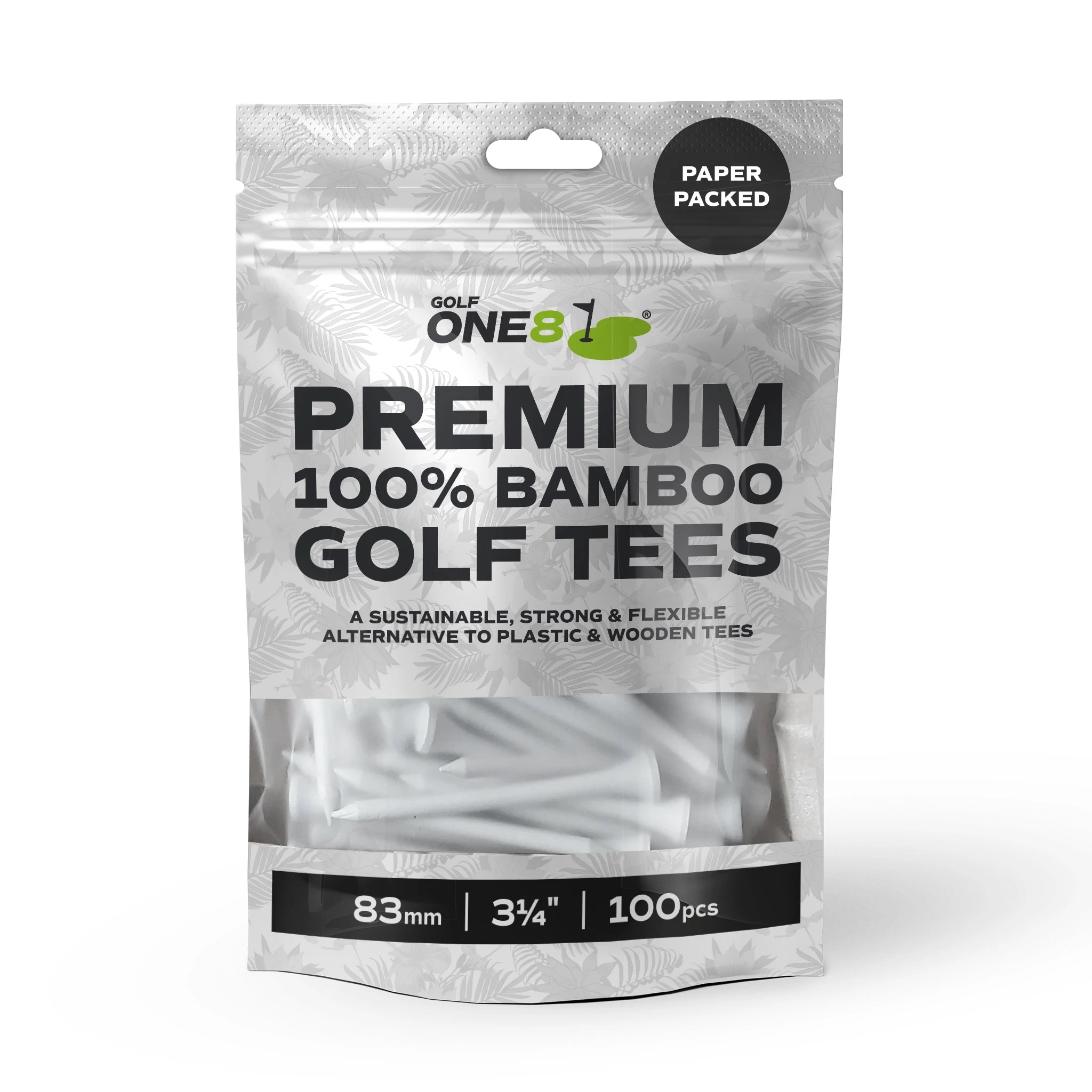 83mm / 3¼" Straight Tees, 50 packs of 100 tees